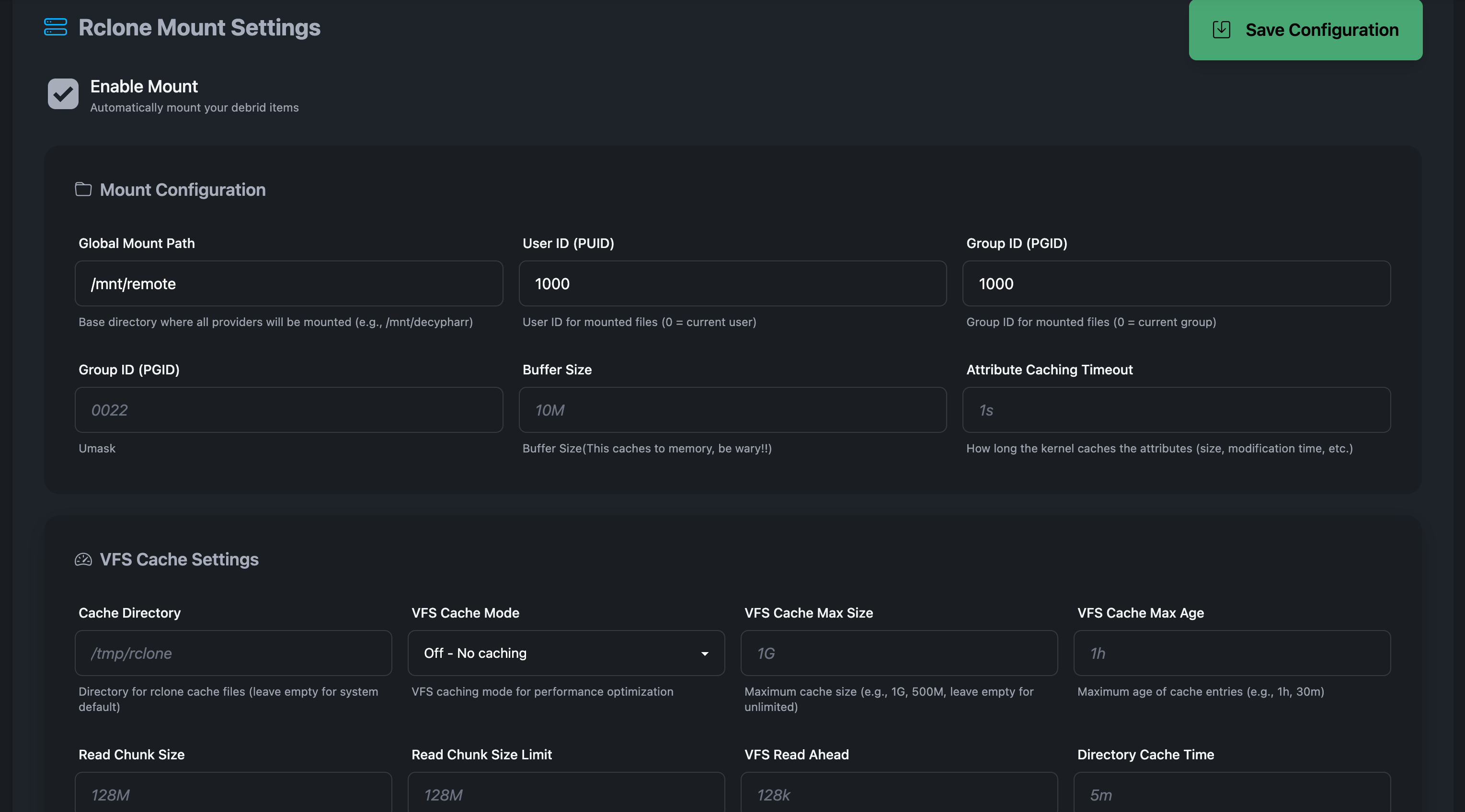 Decypharr Internal Mounting